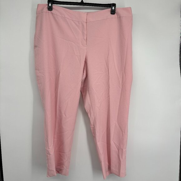 Kasper Women's Plus Harlow Pant Iconic Stretch Crepe Tutu Pink Size 24W NWT - Picture 2 of 5